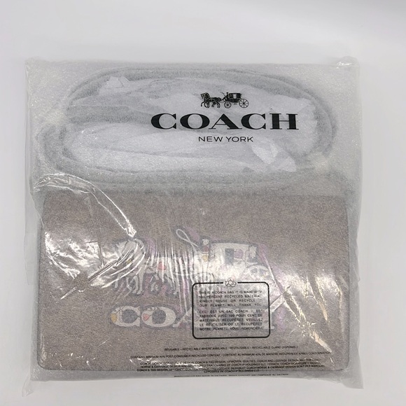 Coach Anna Foldover Clutch Crossbody Signature Canvas Horse And Carriage Print - Picture 13 of 16